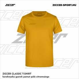  ZICCER CLASSIC T-SHIRT kereknyakú gyerek pamut póló citromsárga