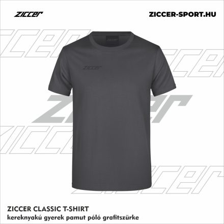 ZICCER CLASSIC T-SHIRT kereknyakú gyerek pamut póló grafitszürke