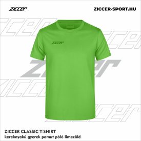   ZICCER CLASSIC T-SHIRT kereknyakú gyerek pamut póló limezöld