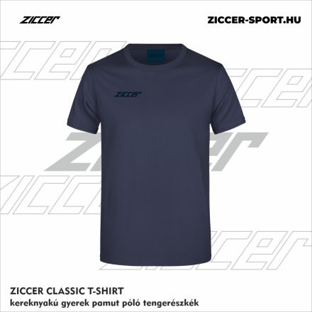 ZICCER CLASSIC T-SHIRT kereknyakú gyerek pamut póló tengerészkék
