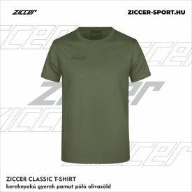   ZICCER CLASSIC T-SHIRT kereknyakú gyerek pamut póló olívzöld