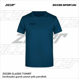  ZICCER CLASSIC T-SHIRT kereknyakú gyerek pamut póló petrolkék