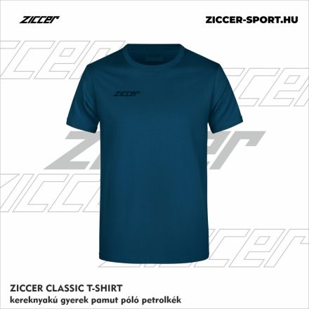 ZICCER CLASSIC T-SHIRT kereknyakú gyerek pamut póló petrolkék