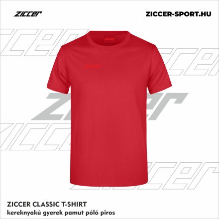 ZICCER CLASSIC T-SHIRT kereknyakú gyerek pamut póló piros