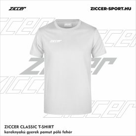   ZICCER CLASSIC T-SHIRT kereknyakú gyerek pamut póló fehér