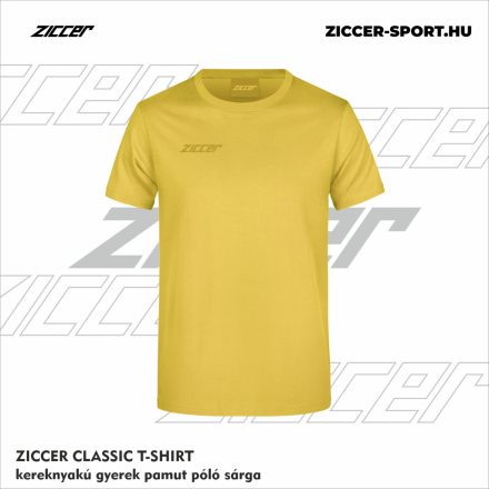 ZICCER CLASSIC T-SHIRT kereknyakú gyerek pamut póló sárga