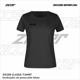 ZICCER CLASSIC T-SHIRT kereknyakú női pamut póló fekete