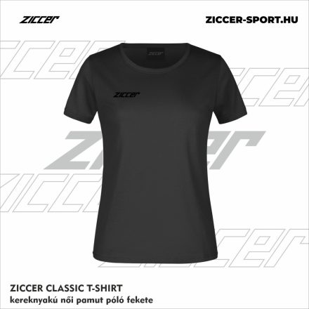 ZICCER CLASSIC T-SHIRT kereknyakú női pamut póló fekete
