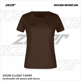 ZICCER CLASSIC T-SHIRT kereknyakú női pamut póló barna