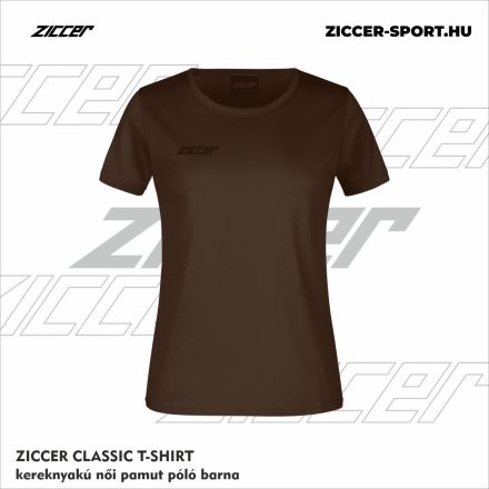 ZICCER CLASSIC T-SHIRT kereknyakú női pamut póló barna