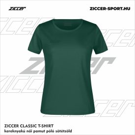   ZICCER CLASSIC T-SHIRT kereknyakú női pamut póló sötétzöld