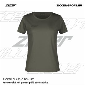   ZICCER CLASSIC T-SHIRT kereknyakú női pamut póló sötétszürke