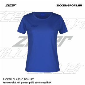   ZICCER CLASSIC T-SHIRT kereknyakú női pamut póló sötét royalkék