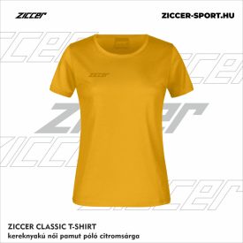   ZICCER CLASSIC T-SHIRT kereknyakú női pamut póló citromsárga
