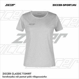   ZICCER CLASSIC T-SHIRT kereknyakú női pamut póló világosszürke