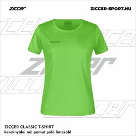   ZICCER CLASSIC T-SHIRT kereknyakú női pamut póló limezöld
