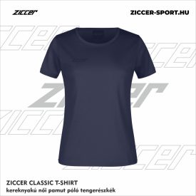   ZICCER CLASSIC T-SHIRT kereknyakú női pamut póló tengerészkék