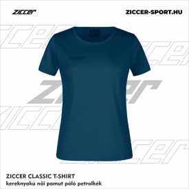   ZICCER CLASSIC T-SHIRT kereknyakú női pamut póló petrolkék