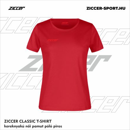 ZICCER CLASSIC T-SHIRT kereknyakú női pamut póló piros