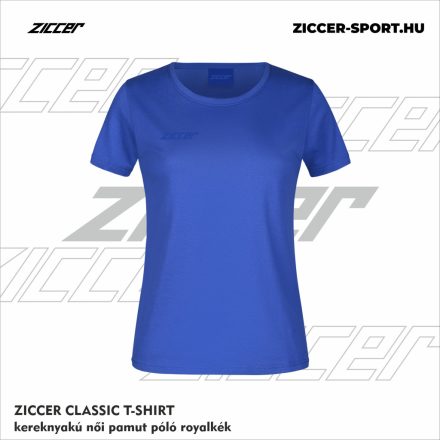 ZICCER CLASSIC T-SHIRT kereknyakú női pamut póló royalkék