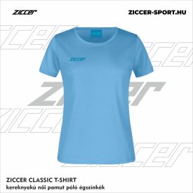   ZICCER CLASSIC T-SHIRT kereknyakú női pamut póló égszínkék