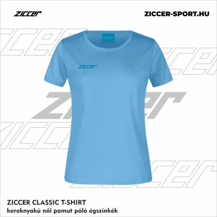 ZICCER CLASSIC T-SHIRT kereknyakú női pamut póló égszínkék