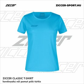 ZICCER CLASSIC T-SHIRT kereknyakú női pamut póló türkiz