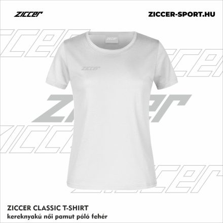 ZICCER CLASSIC T-SHIRT kereknyakú női pamut póló fehér