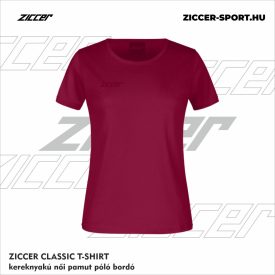 ZICCER CLASSIC T-SHIRT kereknyakú női pamut póló bordó