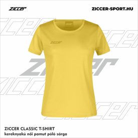ZICCER CLASSIC T-SHIRT kereknyakú női pamut póló sárga