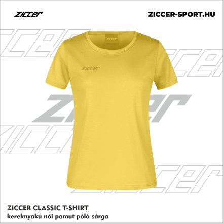 ZICCER CLASSIC T-SHIRT kereknyakú női pamut póló sárga