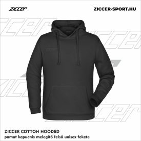   ZICCER COTTON HOODED pamut kapucnis melegítő felső unisex fekete