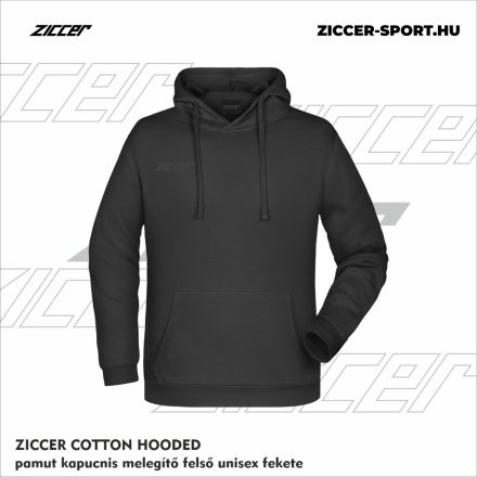 ZICCER COTTON HOODED pamut kapucnis melegítő felső unisex fekete