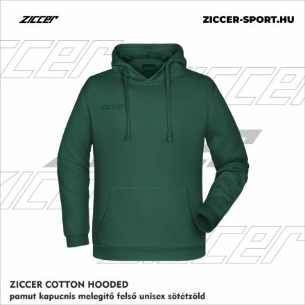 ZICCER COTTON HOODED pamut kapucnis melegítő felső unisex sötétzöld