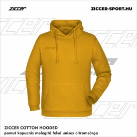   ZICCER COTTON HOODED pamut kapucnis melegítő felső unisex citromsárga