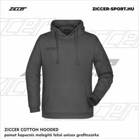   ZICCER COTTON HOODED pamut kapucnis melegítő felső unisex grafitszürke
