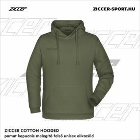   ZICCER COTTON HOODED pamut kapucnis melegítő felső unisex olívzöld