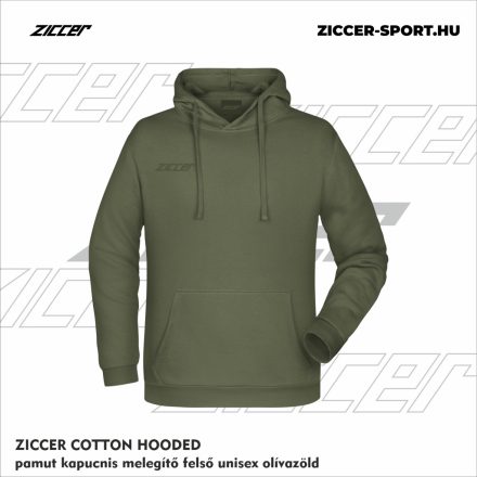 ZICCER COTTON HOODED pamut kapucnis melegítő felső unisex olívzöld
