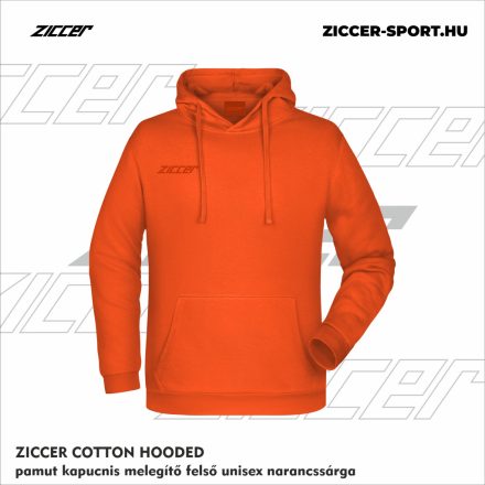 ZICCER COTTON HOODED pamut kapucnis melegítő felső unisex narancssárga