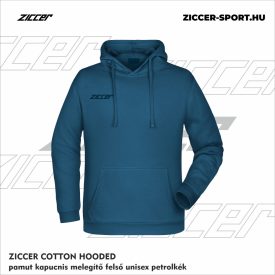   ZICCER COTTON HOODED pamut kapucnis melegítő felső unisex petrolkék