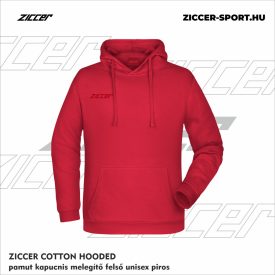   ZICCER COTTON HOODED pamut kapucnis melegítő felső unisex piros