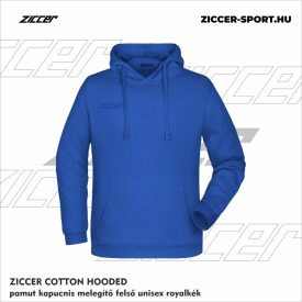   ZICCER COTTON HOODED pamut kapucnis melegítő felső unisex royalkék