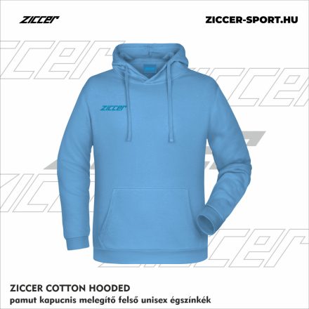 ZICCER COTTON HOODED pamut kapucnis melegítő felső unisex égszínkék