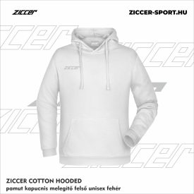   ZICCER COTTON HOODED pamut kapucnis melegítő felső unisex fehér