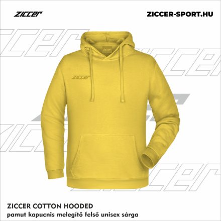 ZICCER COTTON HOODED pamut kapucnis melegítő felső unisex sárga