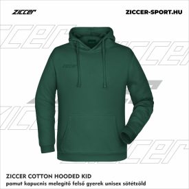   ZICCER COTTON HOODED KID pamut kapucnis melegítő felső gyerek sötétzöld