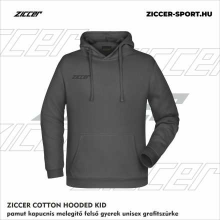 ZICCER COTTON HOODED KID pamut kapucnis melegítő felső gyerek grafitszürke