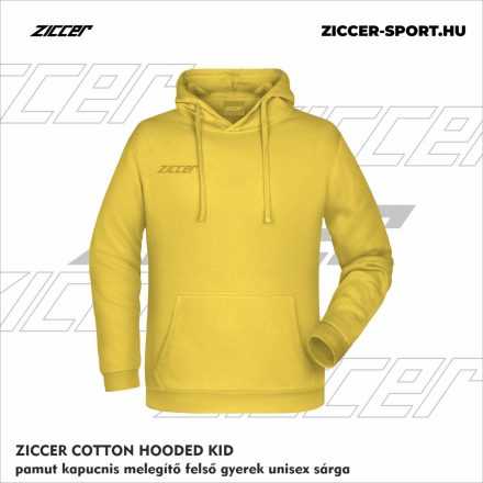 ZICCER COTTON HOODED KID pamut kapucnis melegítő felső gyerek sárga