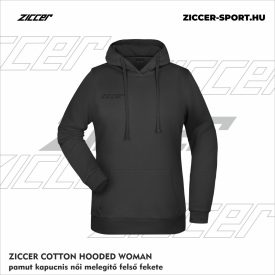   ZICCER COTTON HOODED WOMAN pamut kapucnis melegítő felső női fekete
