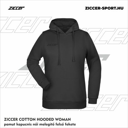 ZICCER COTTON HOODED WOMAN pamut kapucnis melegítő felső női fekete